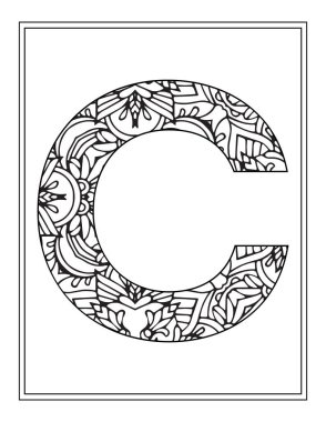 Siyah ve Beyaz El Alfabe Renklendirme Sayfası 