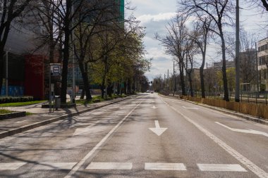 Wroclaw 'da şehir caddesinde yol