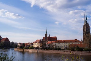 Ancient landmarks on Ostrow Tumski in Wroclaw clipart