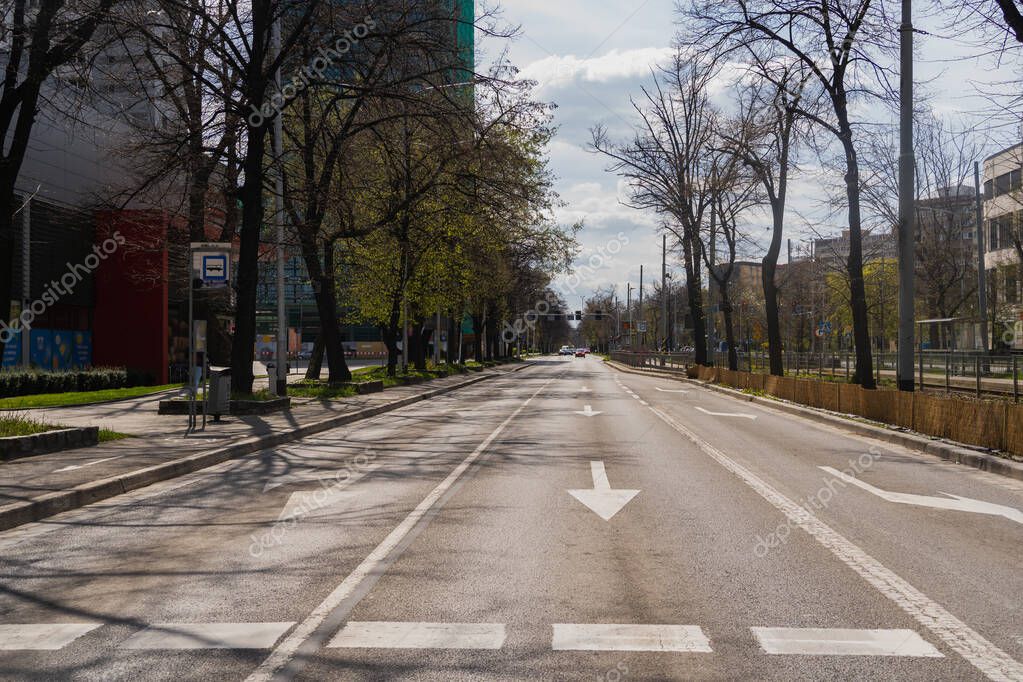 Road on urban street in Wroclaw