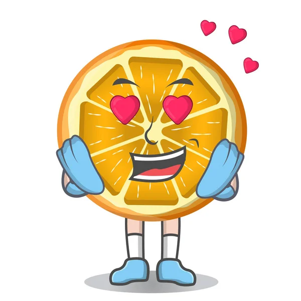 Mignon Dessin Animé Orange Dans First Love Plat Vectoriel Illustration — Image vectorielle
