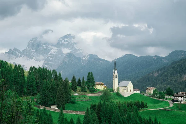 Beautiful Church Dolomites Italy — Stockfoto