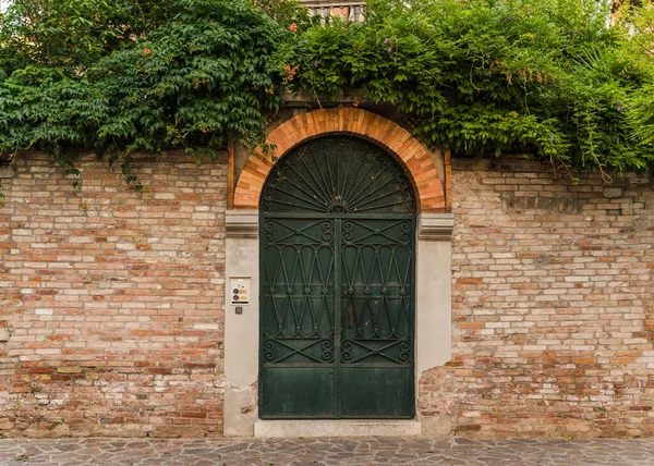 Charming Picturesque Facade Old Building Green Plants Hanging Venice Italy — Stock fotografie