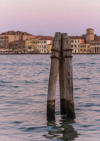 Holzmasten Der Lagune Von Venedig Italien — Stockfoto