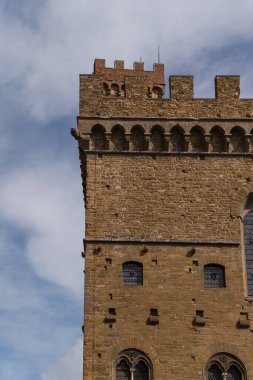 Floransa, İtalya 'daki Palazzo Vecchio' nun mimari detayları