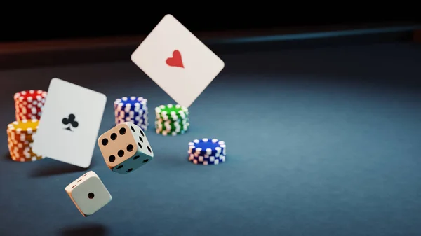 Casino Gambling Chips Card — Stock Photo, Image