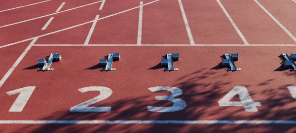 Leichtathletik Laufbahn Start — Stockfoto