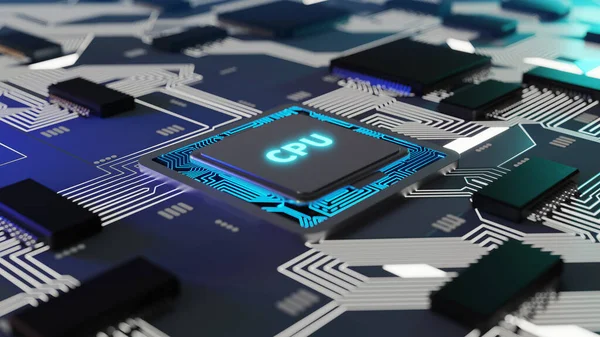 Cpu Processor Printplaat Concept Beeld — Stockfoto