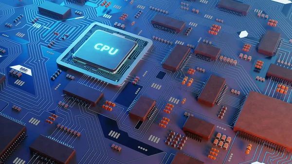 Cpu Processor Printplaat Concept Beeld — Stockfoto