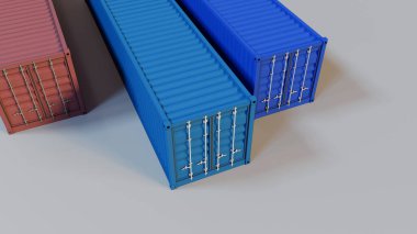 Sevkiyat konteynırları terminalde, 3D