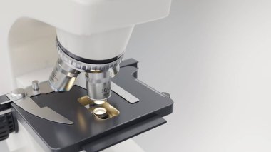 medical microscope close shot,3d rendering