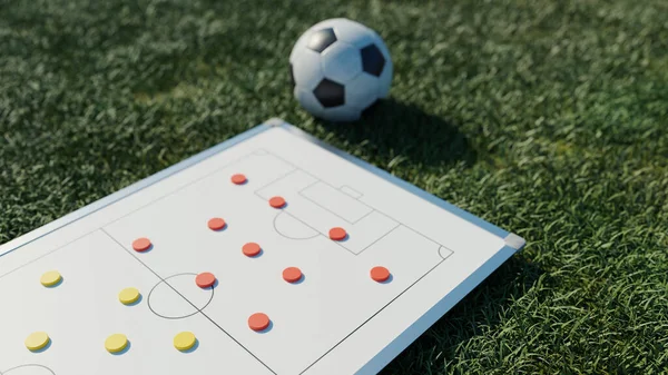 Football Tactic Board Grass Rendering — Stok Foto