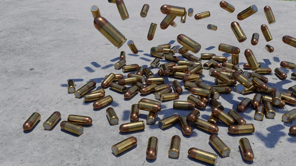 a lot of falling bullets, 3d rendering