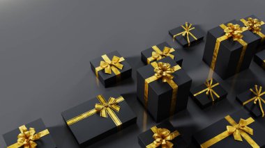 Kara Cuma hediye kutusu, 3 boyutlu.