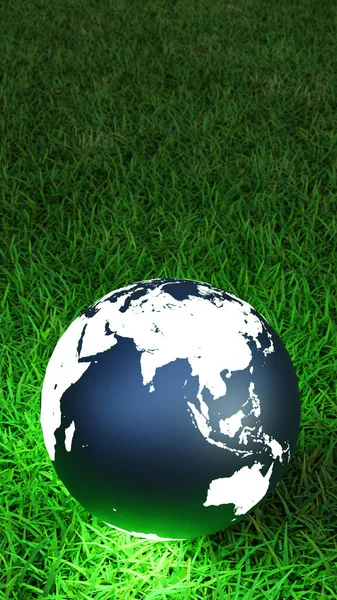 Earth Green Grass Rendering — Stock Photo, Image