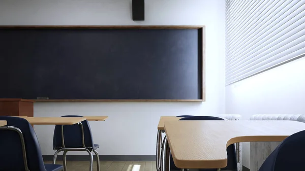 empty classroom blackboard, 3d rendering