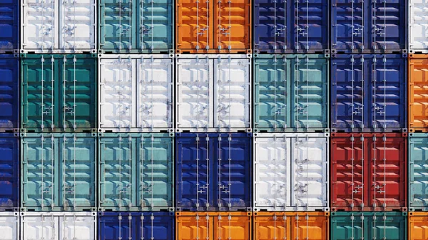 Pojemnik Logistyki Importu Eksportu Renderowania — Zdjęcie stockowe