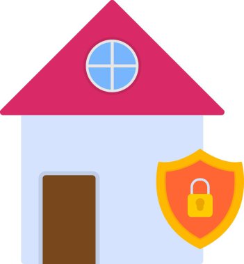 Ev güvenlik vektör satırı simgesi