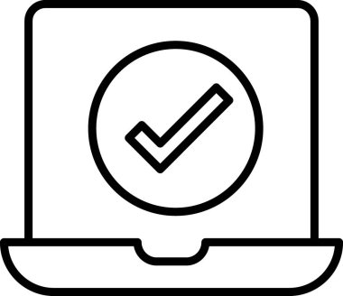 Onay işareti vektör satırı simgesi