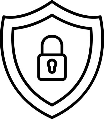 Güvenlik kalkanı vektör çizgisi simgesi
