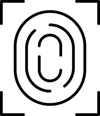 parmak izi vektör çizgisi simgesi