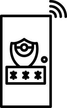 Ev koruma vektör satırı simgesi