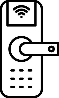 Akıllı Kapı Vektör Satırı Simgesi