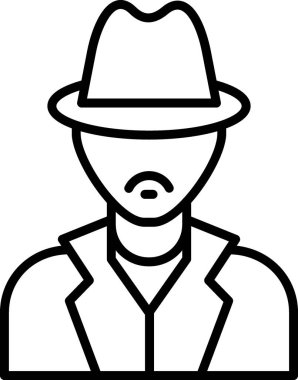 Dedektif Vektör Satır Simgesi