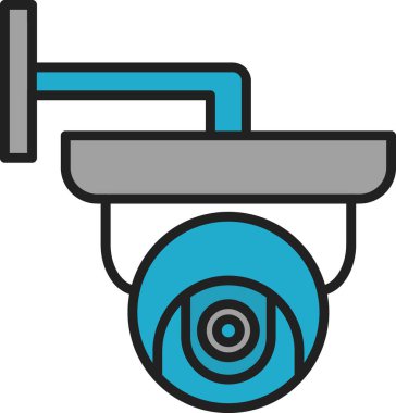 CCTV Kamera Vektör Satır Simgesi