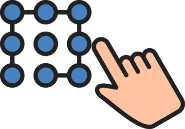 Erişim Kodu Vektör Satırı Simgesi