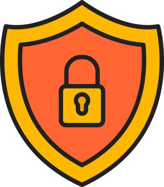 Güvenlik kalkanı vektör çizgisi simgesi