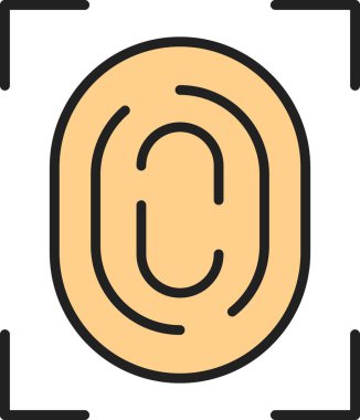 parmak izi vektör çizgisi simgesi