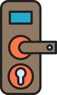 kapı kilidi vektör çizgisi simgesi