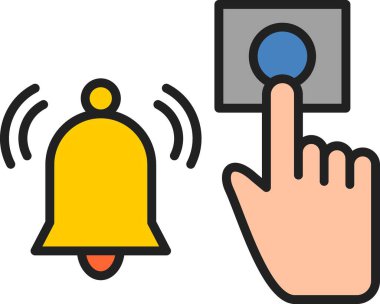 Acil Alarm Düğmesi Vektör Satırı Simgesi