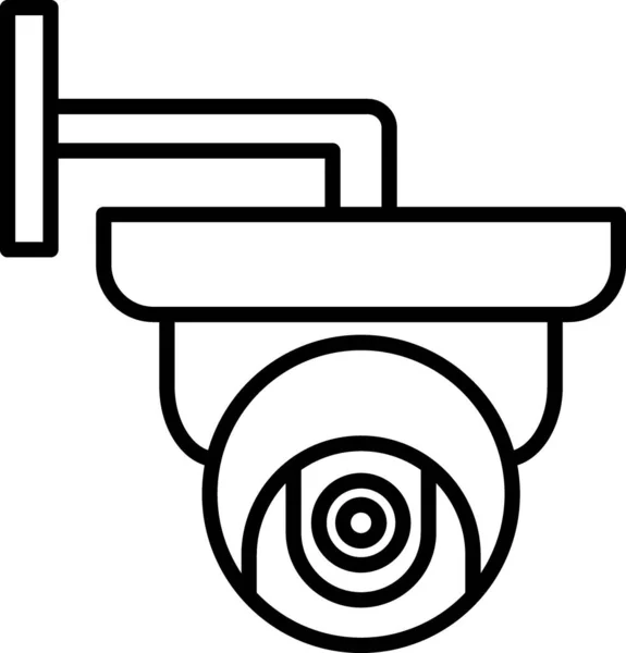 Cctv Camera Vector Line Icon — Stock Vector