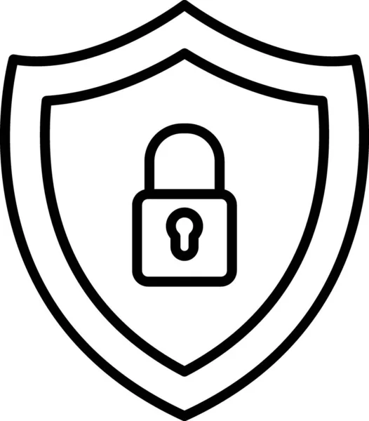 Escudo Seguridad Vector Línea Icono — Vector de stock