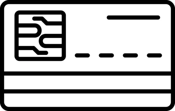Smart Card Vector Line Icon — Stock Vector
