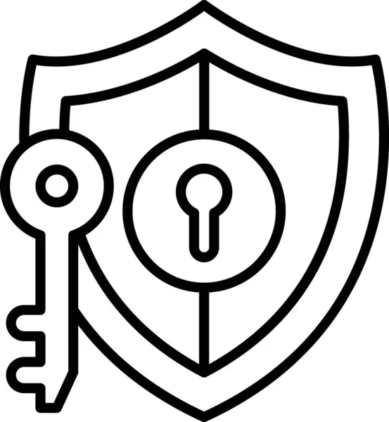 Icono Línea Vectorial Seguridad Clave — Vector de stock