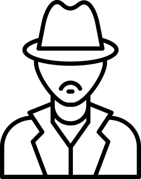 Icona Detective Vector Line — Vettoriale Stock