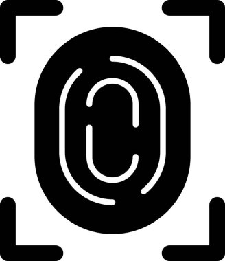 parmak izi vektör çizgisi simgesi