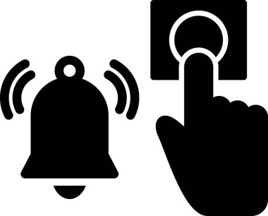 Acil Alarm Düğmesi Vektör Satırı Simgesi