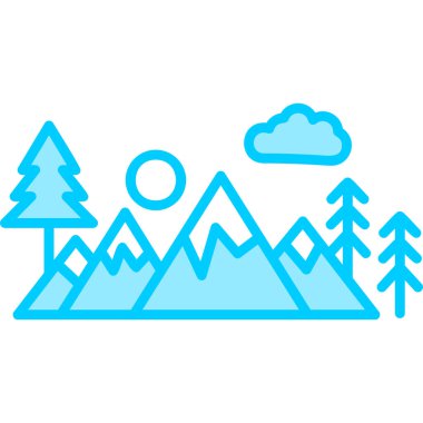 Peyzaj. Web simgesi basit illüstrasyon