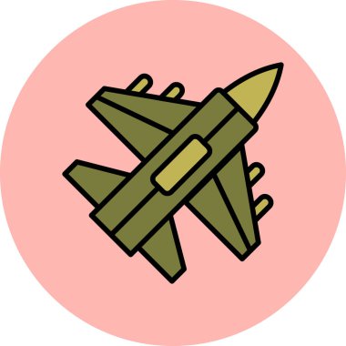 Jet Fighter. Web simgesi vektör illüstrasyonu