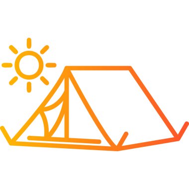 Çöl çadırı modern simgesi, vektör illüstrasyonu