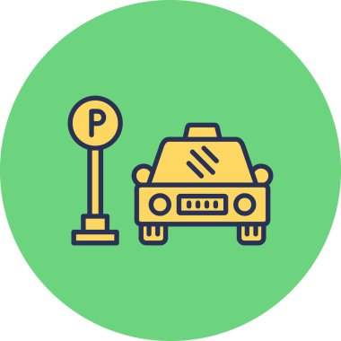 park arabası renk vektörü simgesi, düz tasarım