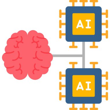 Yapay zeka. Basit illüstrasyon 
