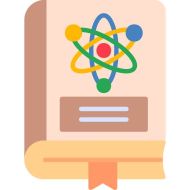 Fizik kitabı modern simge, vektör illüstrasyonu