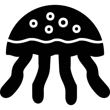 Denizanası ikonu. özet çizimi 