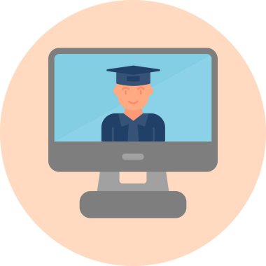 çevrimiçi öğrenme simgesi vektör illüstrasyonu