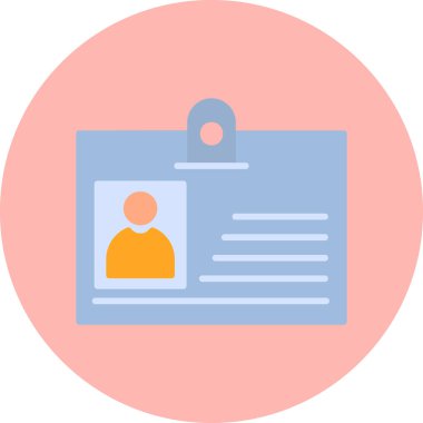 Kimlik kartı simgesi, vektör illüstrasyonu basit tasarım